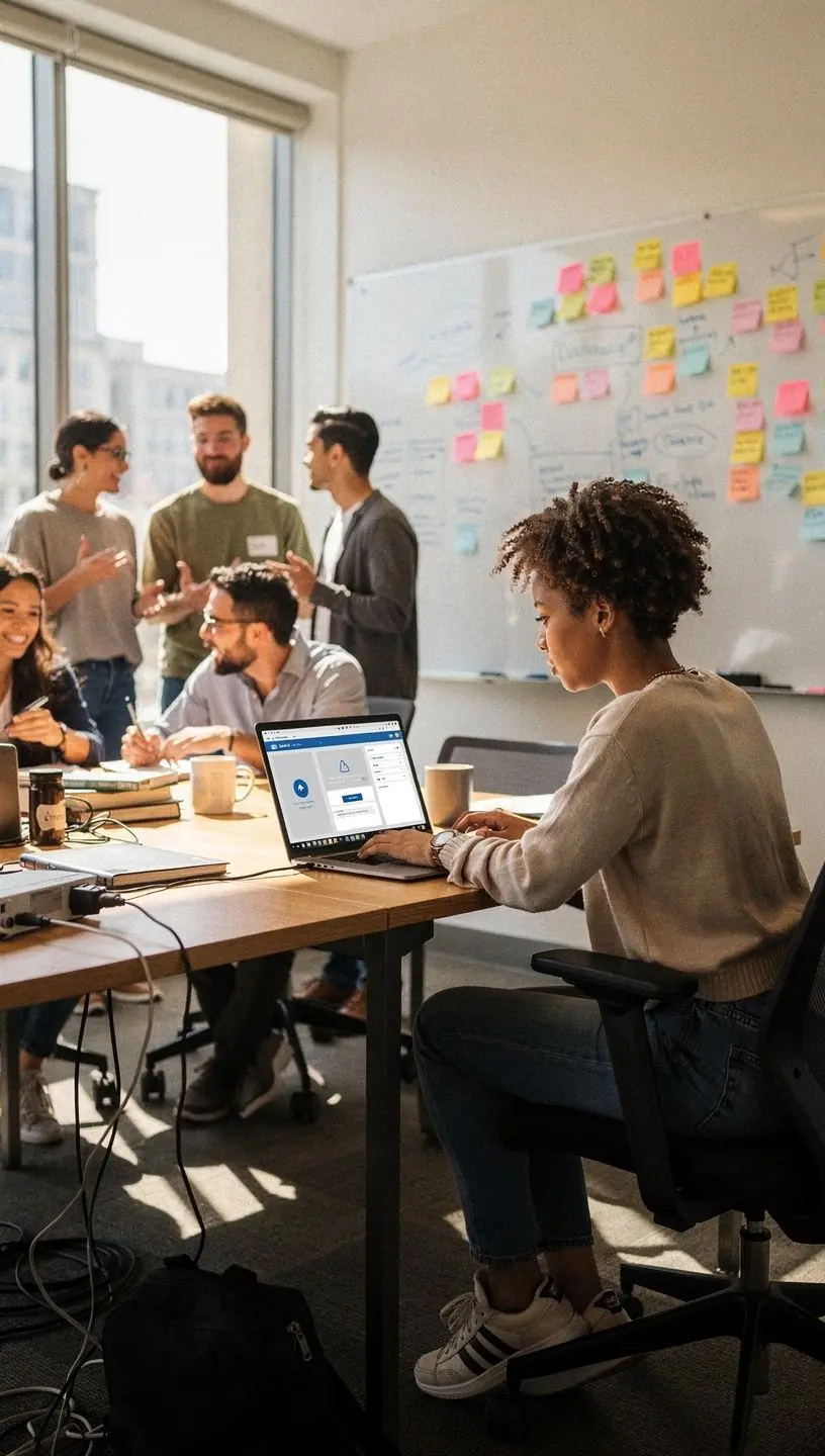 User navigating a digital accessibility checklist on a tablet device.